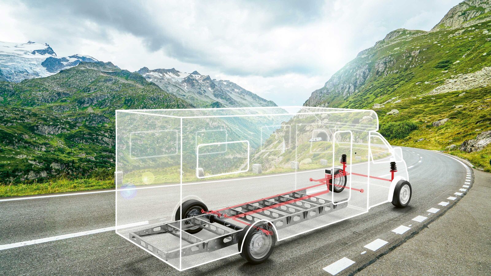 Avec l'Alko Comfort Drive, le véhicule tangue moins et freine plus doucement, la distance de freinage est plus courte.