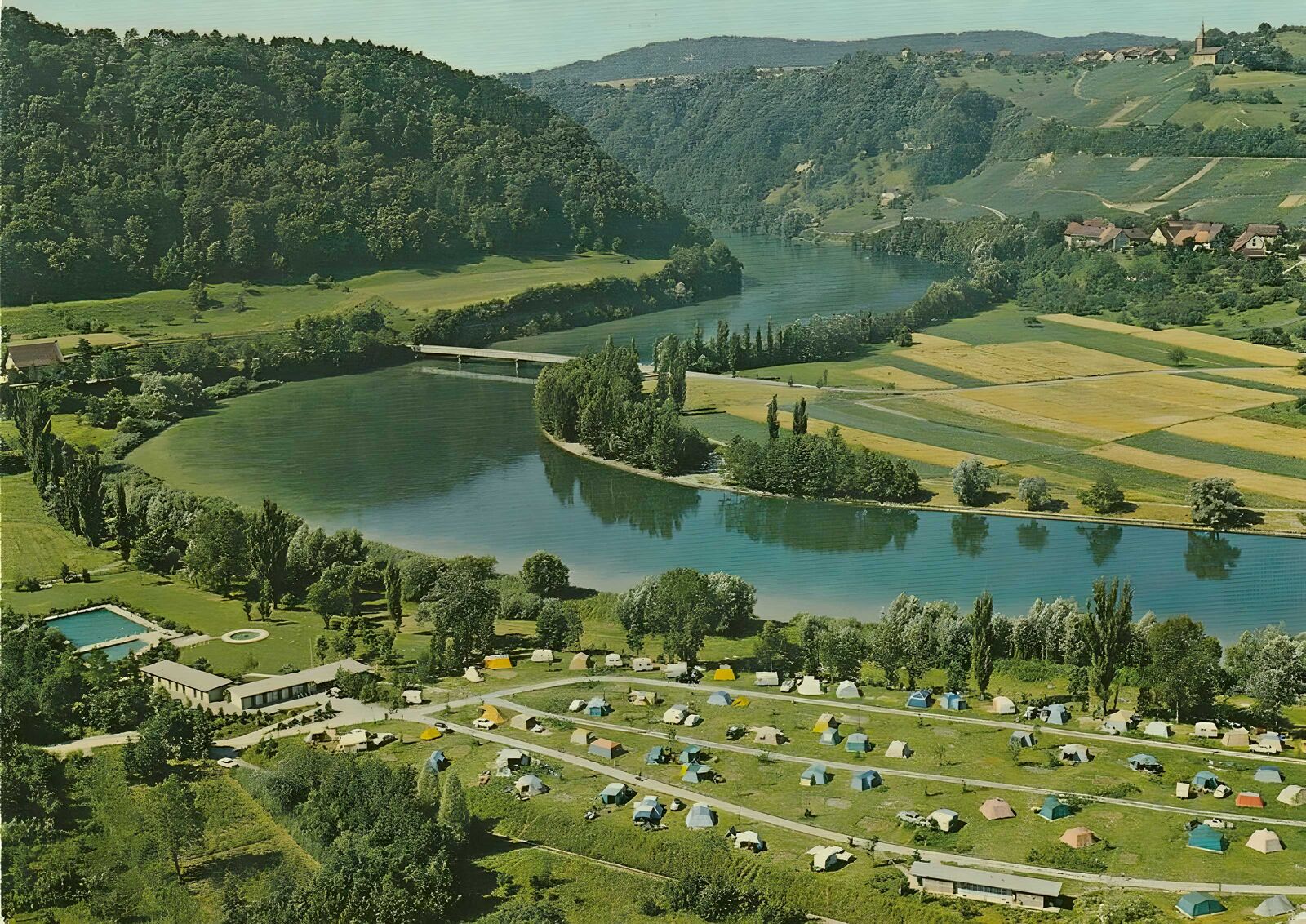 Dans les années 60, les caravanes étaient encore rares sur le terrain du camping TCS Punt Muragl Samedan.