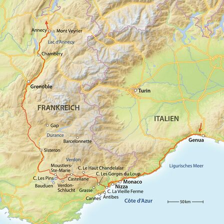 Reiseroute Côte d’Azur