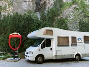 Pause photo devant la gorge de Viamala.