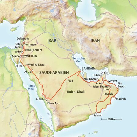 Route dans la péninsule arabique.