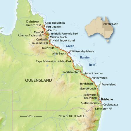 Reiseroute Australiens Nordosten.