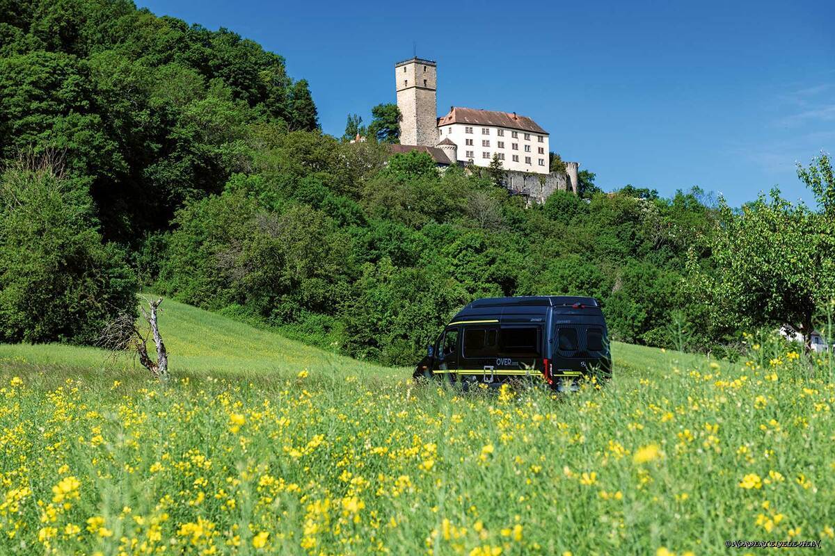 Montée vers le château de Guttenberg, qui abrite la Deutsche Greifenwarte et un musée très intéressant.