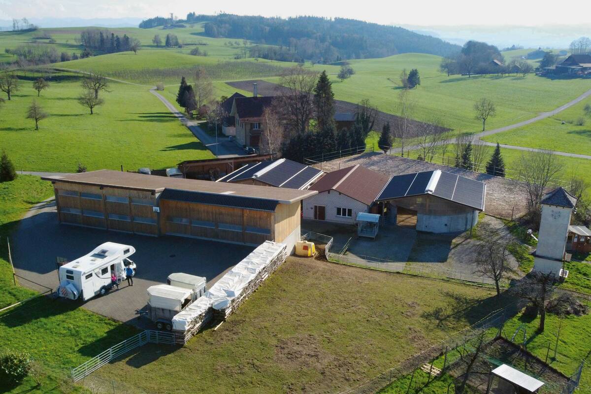 Idyllischer Stellplatz auf dem Bauernhof bei Wil.