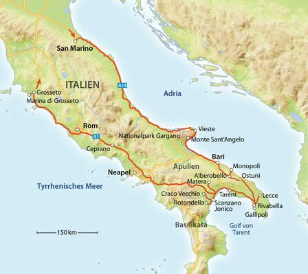 Reiseroute Italien