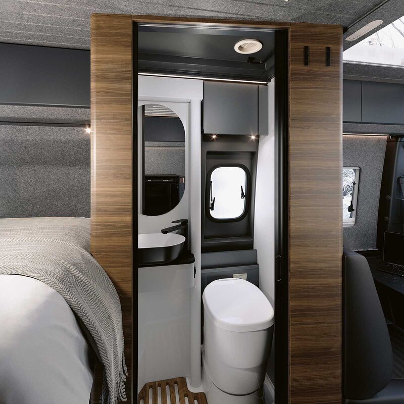 Vue sur la salle d’eau du nouvel Adria.