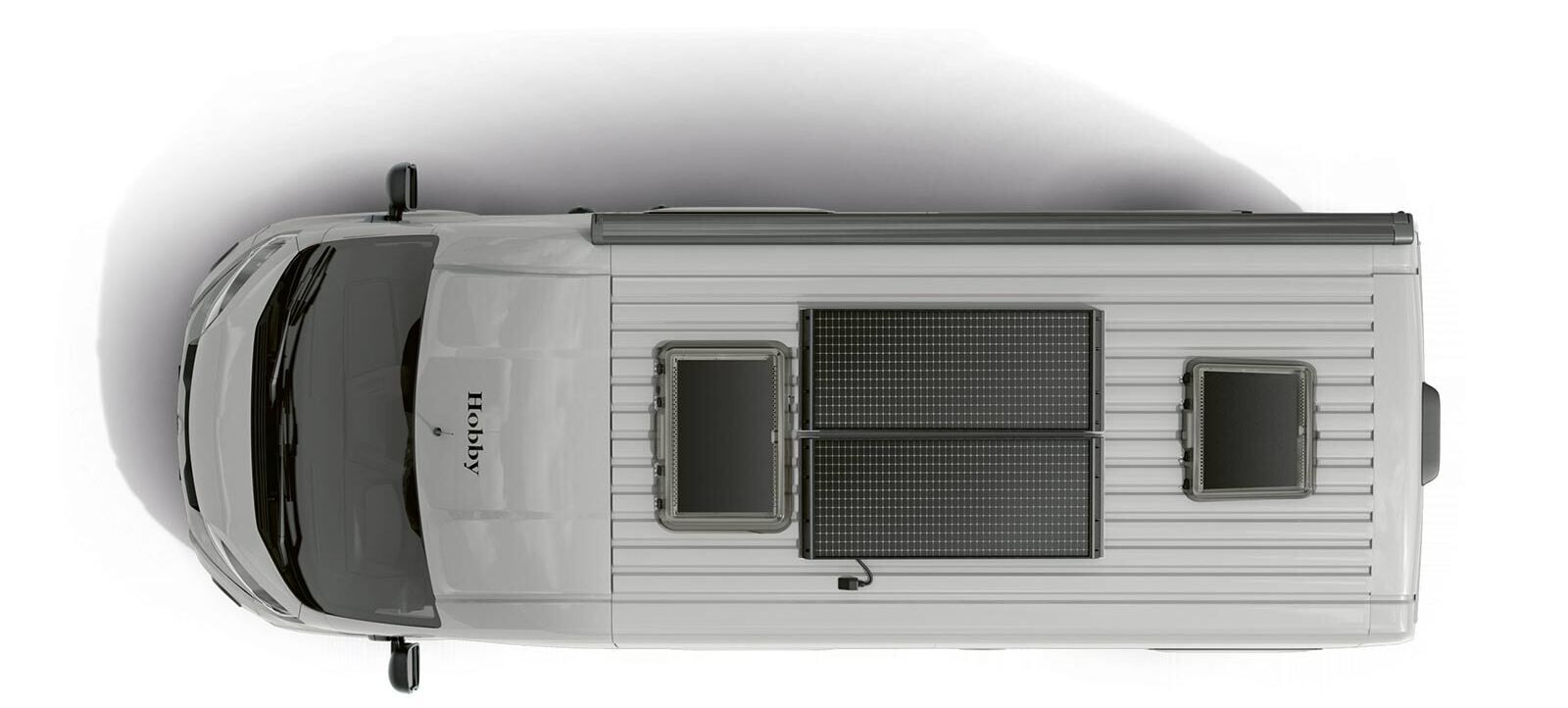 L’installation solaire Power Black Line Büttner Dometic d’une puissance de 260 W approvisionne le Hobby en électricité même en cas d’ombre partielle ou de faible ensoleillement.