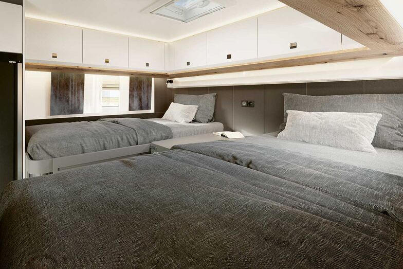 Les lits jumeaux du Prestige T 710 GE.