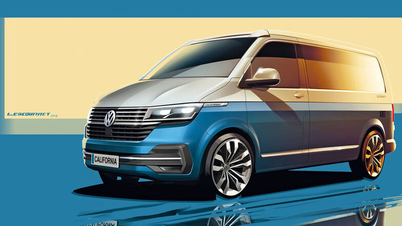 Premières esquisses : Volkswagen California T6.1 extérieur. (Graphique : Volkswagen Nutzfahrzeuge)
