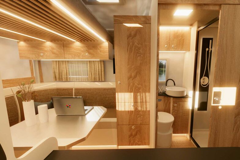 L’Atlantis Compact 595 crée des espaces de vie confortables et complets...