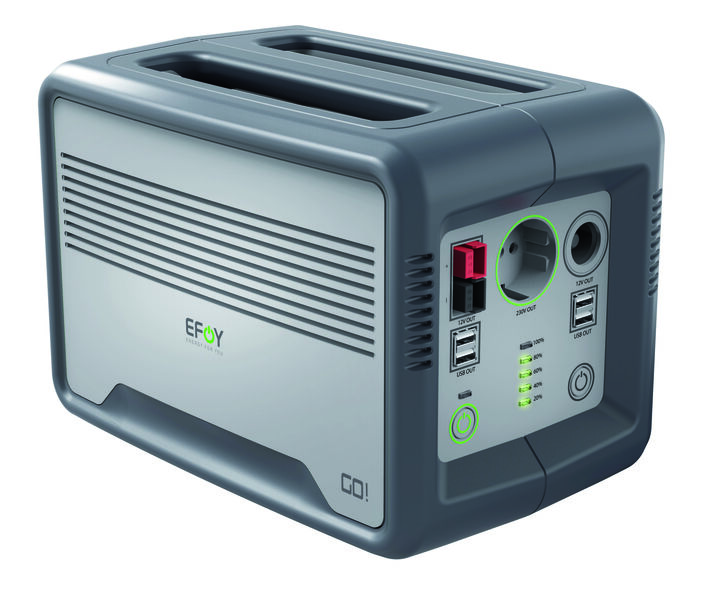 Der Stromspeicher EFOY GO! Power Packs bietet Flexibilität für unterwegs.